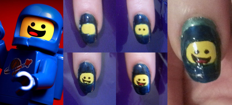 Illustration for article titled DIY: The LEGO Movie nail art